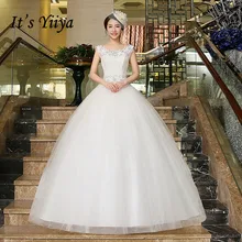 Это YiiYa свадебное платье с круглым вырезом без рукавов элегантные свадебные платья без рукавов на шнуровке длина до пола свадебное бальное платье HS216