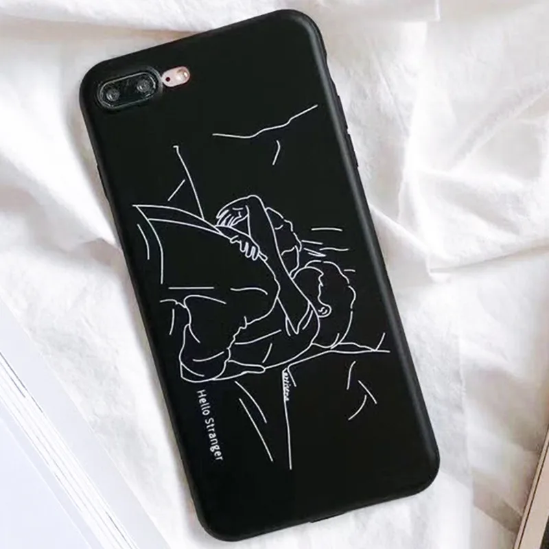 Абстрактная живопись линии чехол для телефона iphone X Case мультяшный герой Хелло
