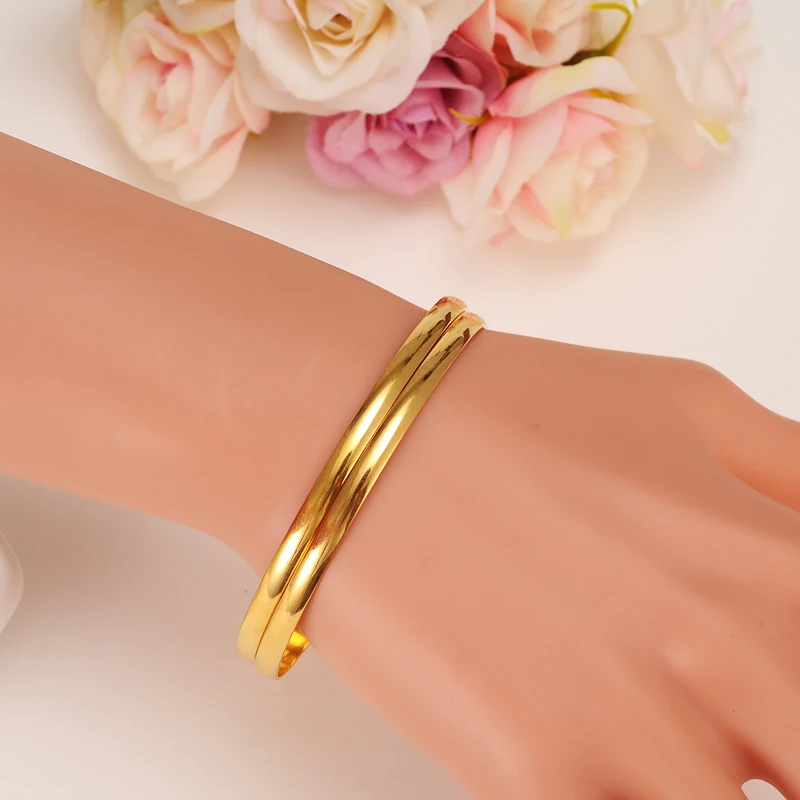 Gold Color Dubai Bride Wedding Ethiopian Bracelet Africa Jewelry Charm Gift 3