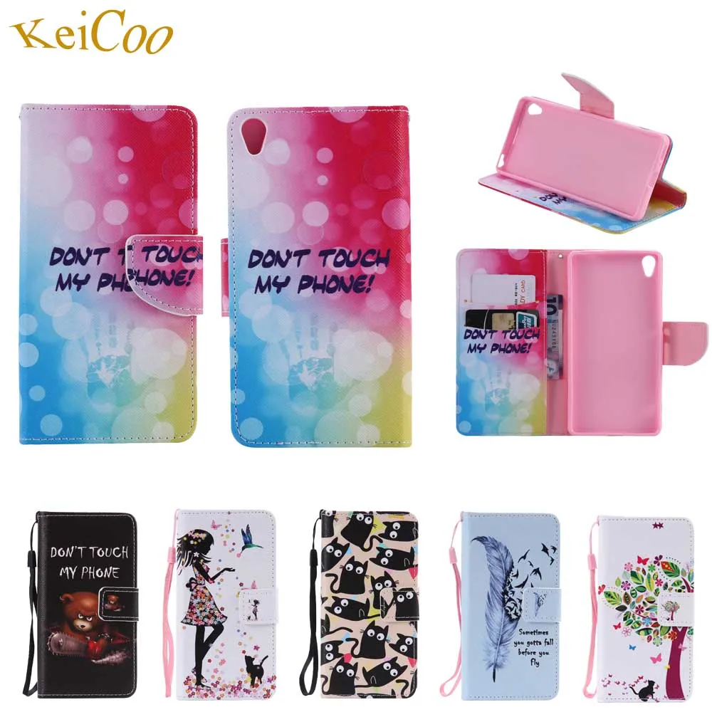 

Flower Pattern Cases For SONY Xperia F3113 F3115 F3111 Book Flip Wallet Movie Stand Covers For SONY XA Dual Duos LTE F3112 F3116