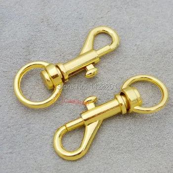 

7/16" 11mm 50 pcs Metal SWIVEL CLIP SNAP Hook TRIGGER Webbing bag lanyard Gold F46C8