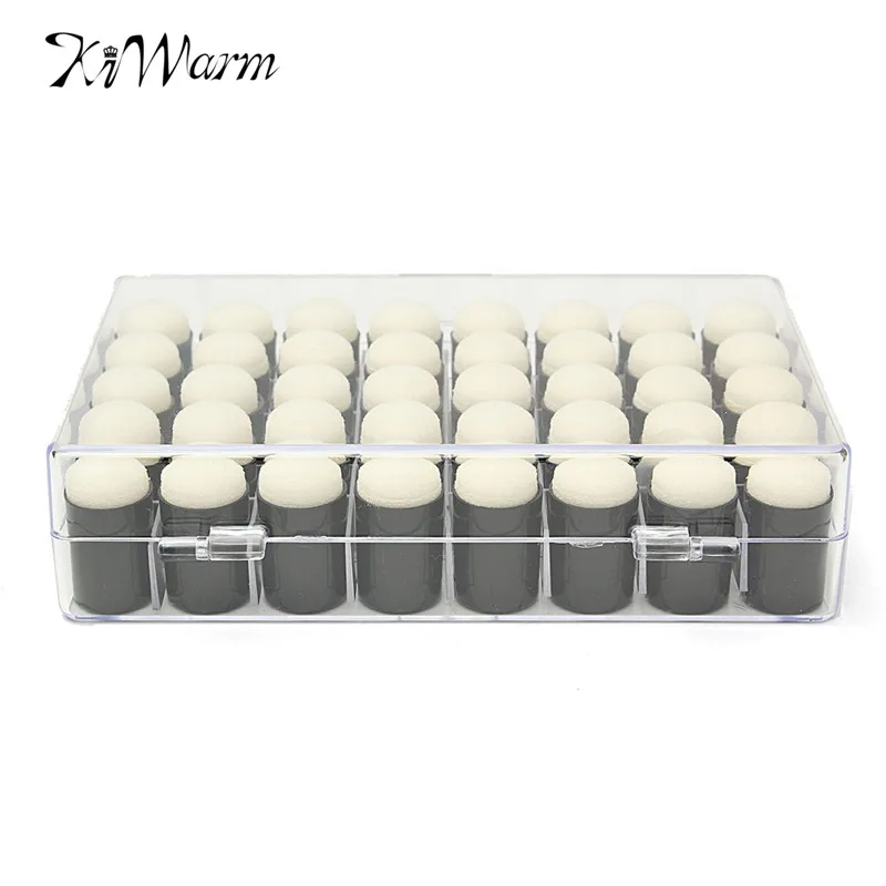 

KiWarm 40pcs/set Finger Sponge Daubers Painting Ink Pad Stamping Brush Craft Case Art Tools Office School Darwing DIY Craft