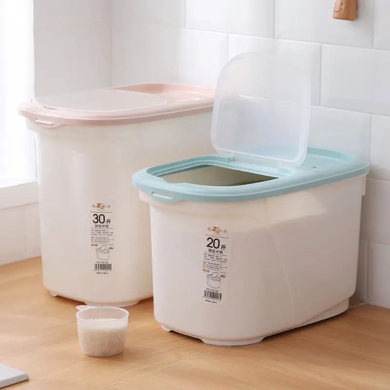 

Kitchen sealed flour storage rice bucket moisture-proof insect-proof rice cylinder household pet storage grain barrel ZP7131442