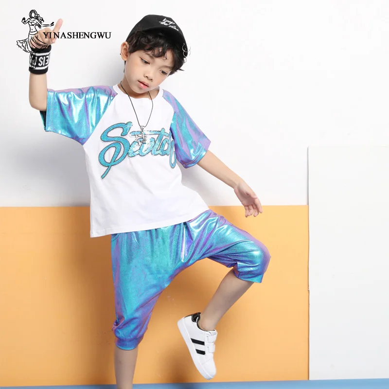 Online Trajes de baile de Jazz para niñas, juego de baile de calle para niños, ropa de baile de Jazz para niñas, trajes de actuación de lentejuelas