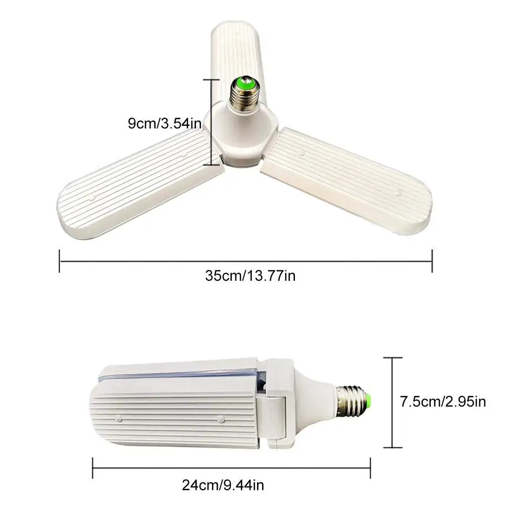 Супер яркий AC85 265V E27 45W LED деформируемый гараж свет 3200LM складной потолочный