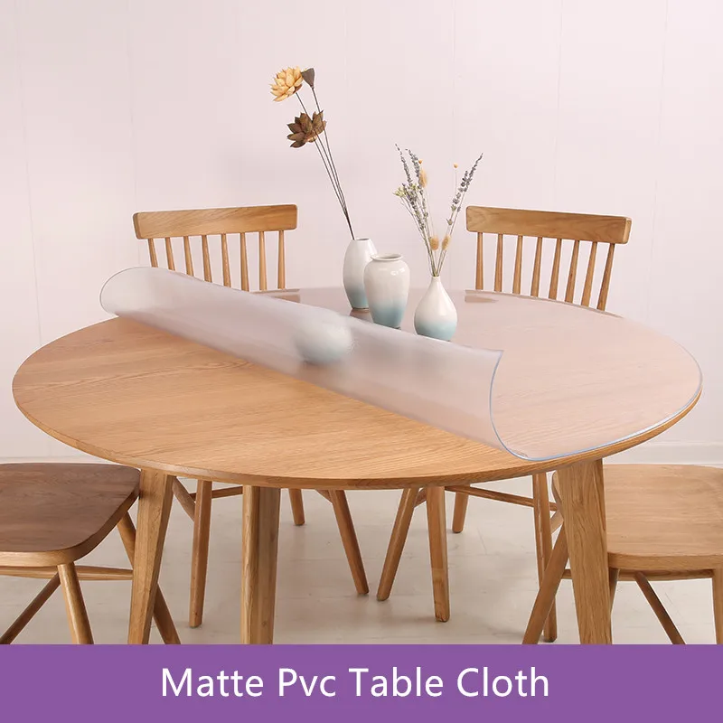  2019 round pvc table cloths oilproof/waterproof table covers 1mm/1.5mm/2mm/3mm thick crystal board 