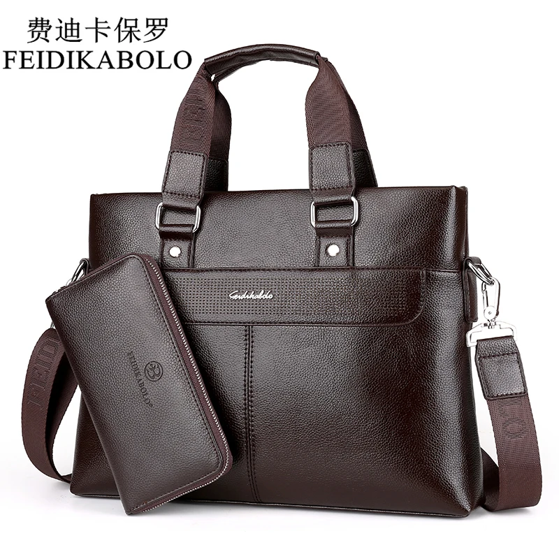 FEIDIKABOLO Fashion Men PU Leather Crossbady Bag Men Handbags Male Designer Business Briefcase 14 inch Laptop Bag Shoulder Bags цена FEIDIKABOLO Fashion Men PU Leather Crossbady Bag Men Handbags Male Designer Business Briefcase 14 inch Laptop Bag Shoulder Bags цены онлайн