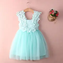 Очаровательное детское платье для маленьких девочек вечерние платья принцессы с жемчужинами и кружевами, фатиновое платье с открытой