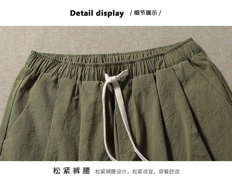 Мужские брюки от harlan, летние, китайский стиль, льняные, узкие брюки размера плюс, большие 8XL 9XL 10XL, мужские винтажные штаны, свободные, зеленые, темно-синие, 52
