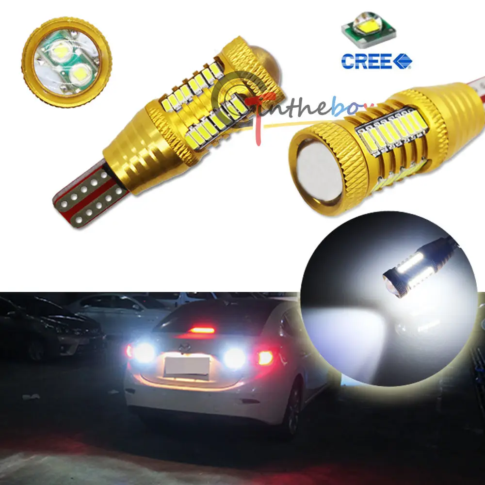 

2x T10 T15 4014-SMD 2 CR'EE LED Bulbs For Car Backup Reverse Lights 912 920 921