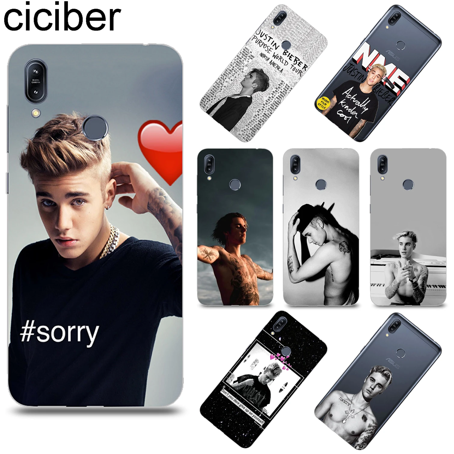 ciciber Justin Bieber for ASUS ZenFone Max Pro M2 ZB631KL ZB633KL Soft TPU Phone Case for Zenfone 3 Max Live GO ZC520TL ZB501KL