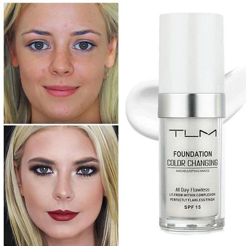 

TLM Magic Color Changing Liquid Foundation Makeup Base Nude full Cover Concealer Lasting Makeup Skin Tone Foundation 30 ML