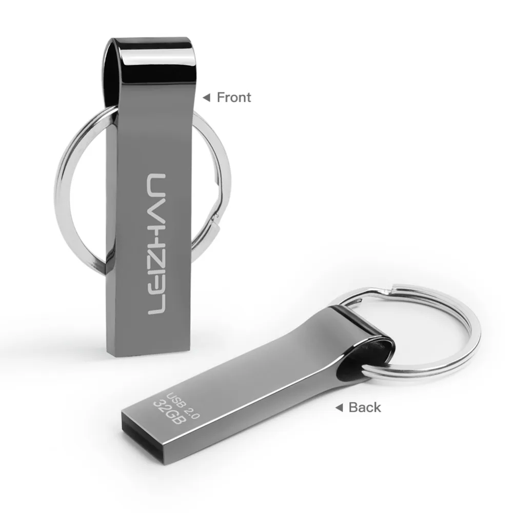 LEIZHAN высокое качество USB флеш-накопитель металлический Флешка-брелок 64 ГБ 32 ГБ 16 ГБ 8 ГБ 4 ГБ usb memoria stick pendrive desing usb 2,0