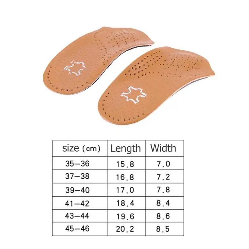 Повседневный унисекс Невидимый кожаный ортопедический коврик для обуви ортопедические половинные стельки плоские стопы арки спортивные ноги забота о здоровье