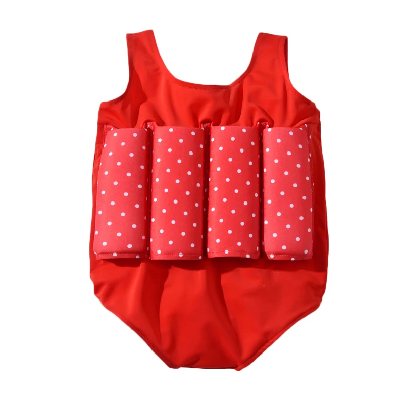 Лето, Новое Детское плавучие купальные костюмы, тренировочный костюм для плавания, Цельный купальник, Спасательная куртка красного цвета