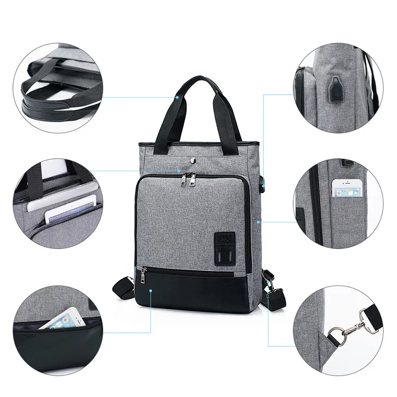 Laptop Backpack,Dual-Use Style Travel Business Bag with USB Charging Port, Casual Daypack,Outdoor Rucksack Multifunction Handbag Laptop Backpack,Dual-Use Style Travel Business Bag with USB Charging Port, Casual Daypack,Outdoor Rucksack Multifunction Handbag