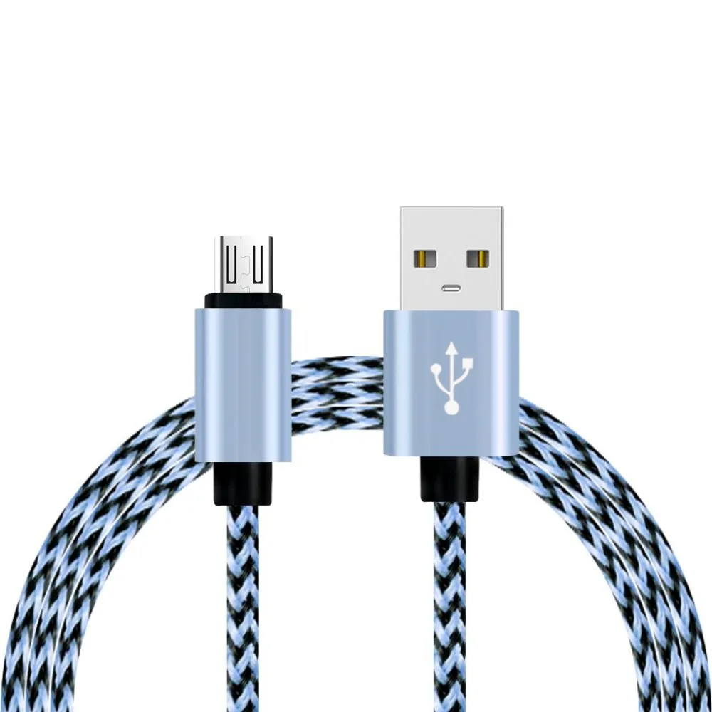 

0.9m Fast Charging Cable Nylon Braided Wire Cord Metal Sync USB Cables Data Charger for Samsung Galaxy for Huawei for Android