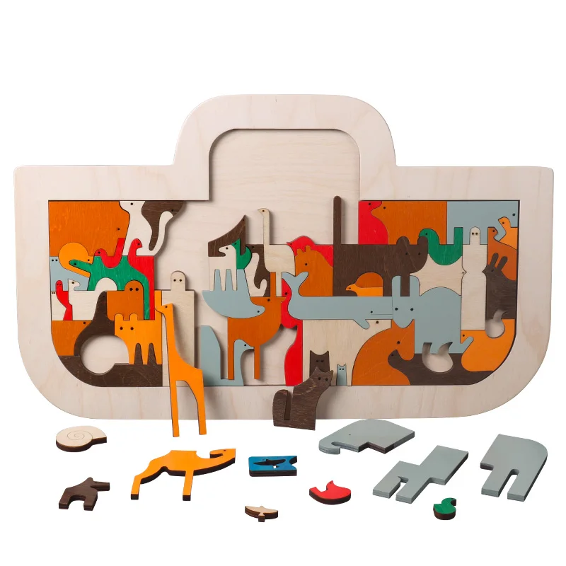 

BBK New Arrival Children Wooden Toys Big size 50*30 CM animal Puzzles ART IN TOYS Kids Early Learning Puzzle Toys