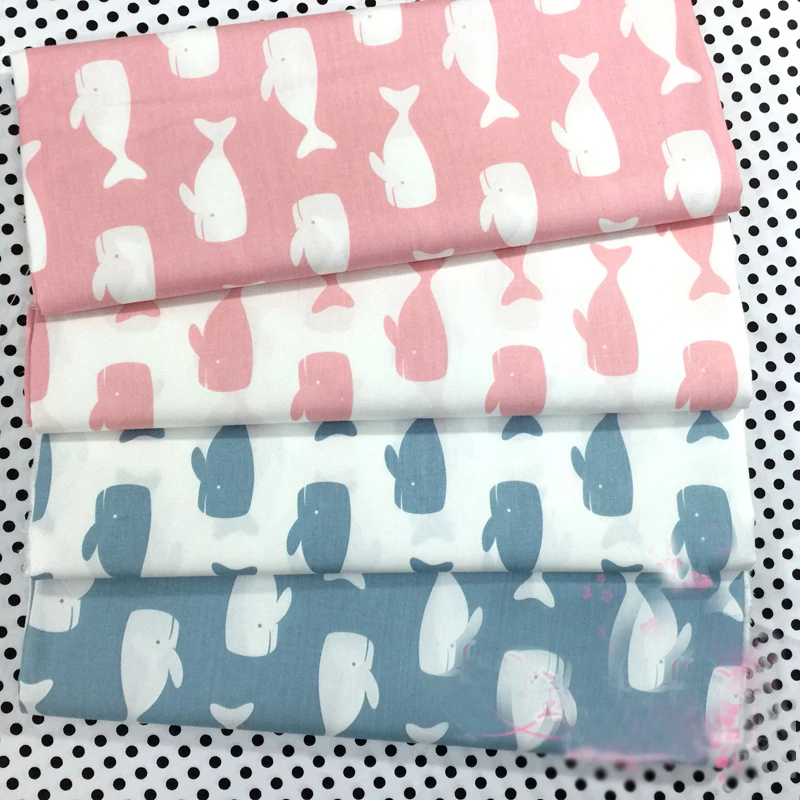 Кит хлопковая ткань, самая дешевая ткань саржа с принтом ткань для производства одеяла, ткань для Ручное шитье для поделок тряпичная кукла ткань