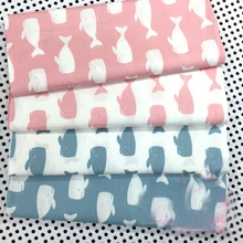 Кит хлопковая ткань, самая дешевая ткань саржа с принтом ткань для производства одеяла, ткань для Ручное шитье для поделок тряпичная кукла ткань