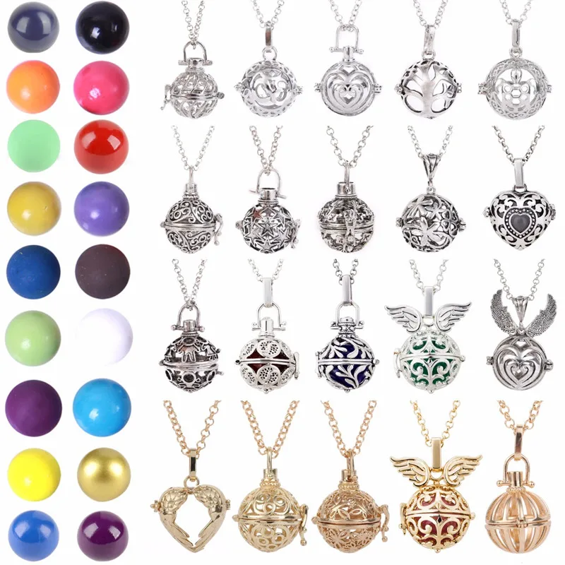 

New Lockets Pendant Necklace Pregnancy Balls Lava Stone Lockets Women Aromatherapy Essential Oil Diffuser Necklace Mexico Balls