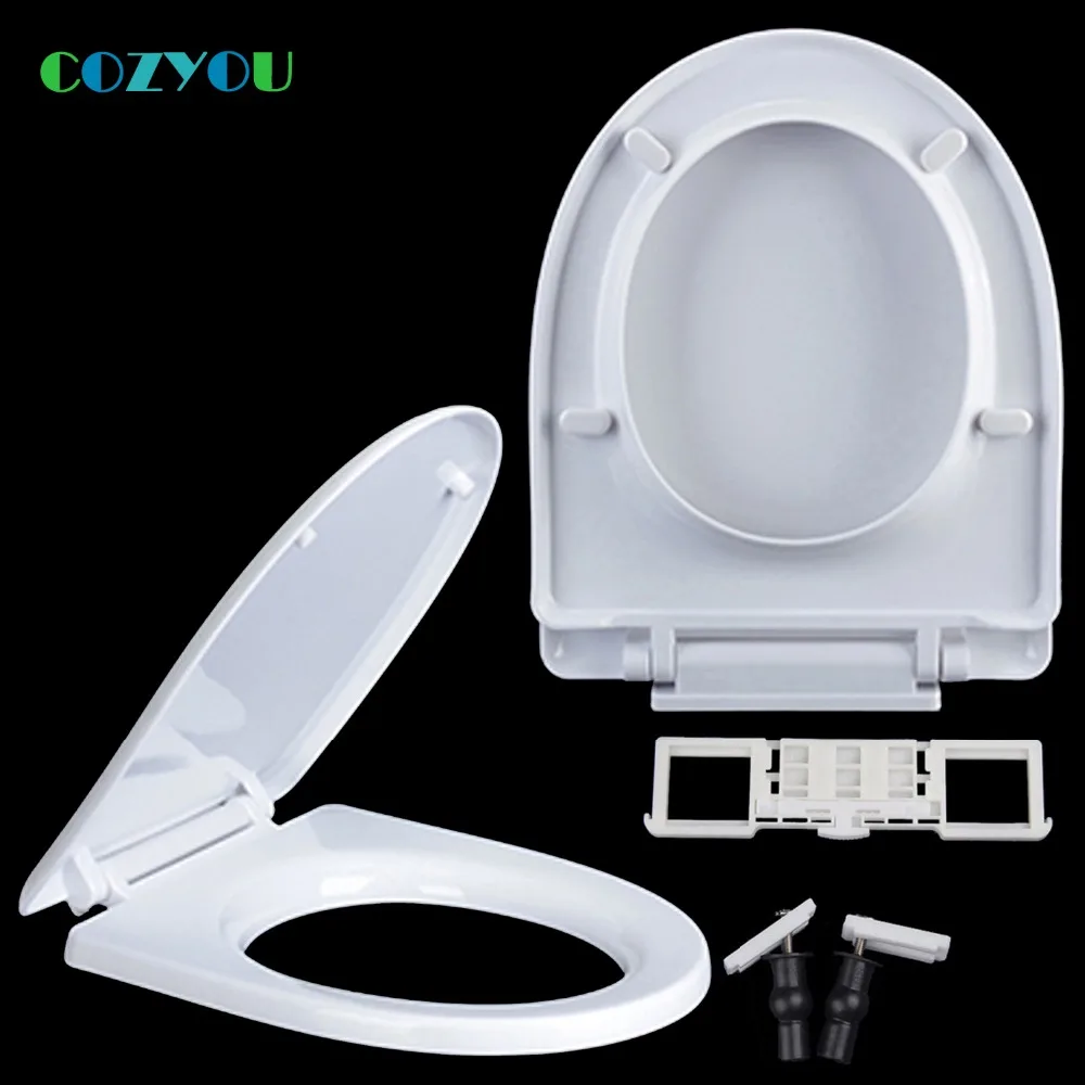 Buy Elongated U shape Toilet seat soft Close Quick Release above installation