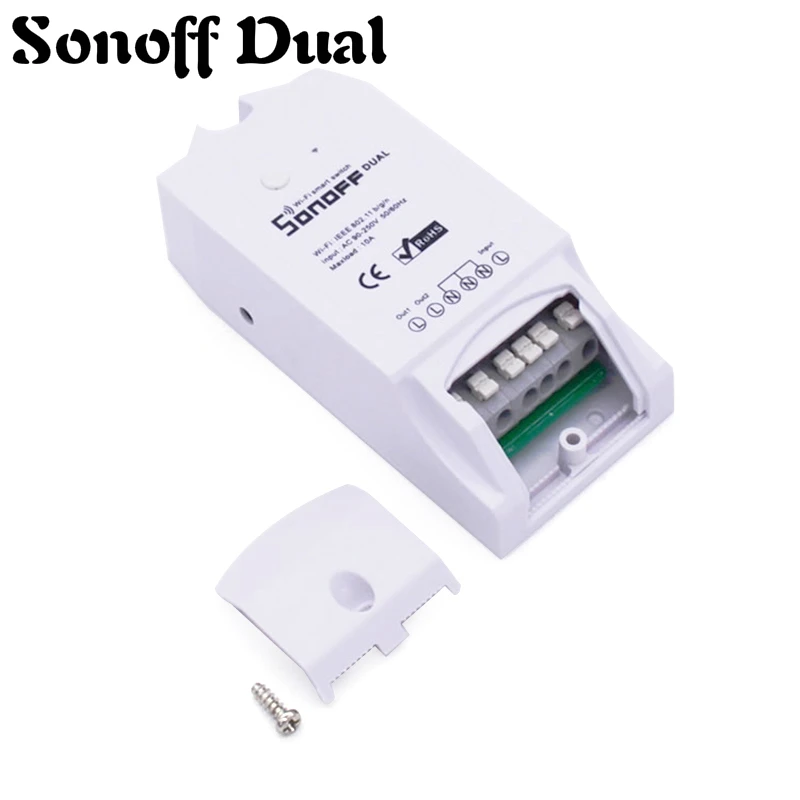 Sonoff Dual 2ch базовый Wifi умный переключатель света дистанционное управление таймер беспроводной контроль работает с Amazon Alexa Google Home - Комплект: Набор1