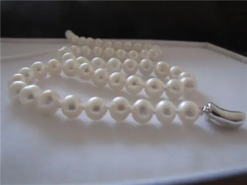 

FREE SHIPPING HOT sell new Style >>>18" 8-9MM SOUTH SEA WHITE PEARL NECKLACE AAA