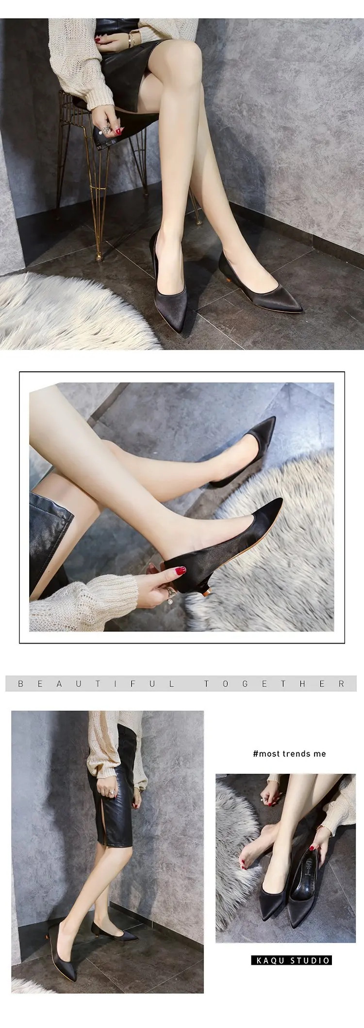 Xiaying Smile/Новинка года; Остроконечные Женские туфли на высоком каблуке с закрытым каблуком 3 см; туфли для профессиональной работы