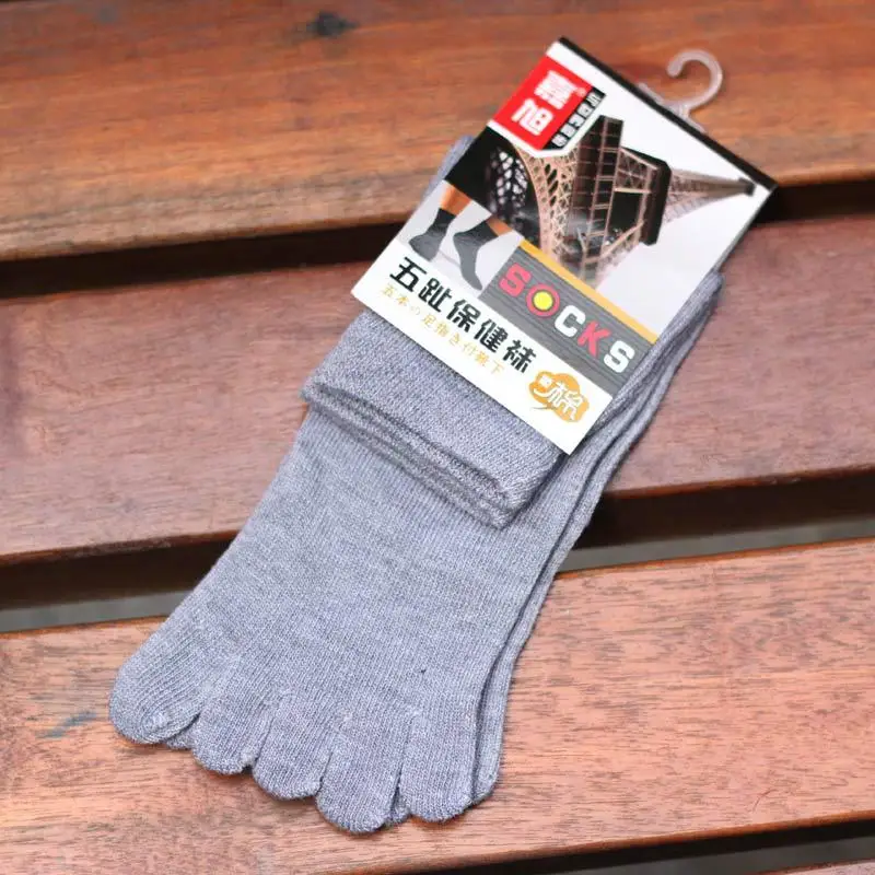 Высокое качество с дезодоратором дышащие носок мужские хлопковые носки пять пальцев носки, мужские фирменные носки с пальцами 10 пара/лот - Цвет: Light gray