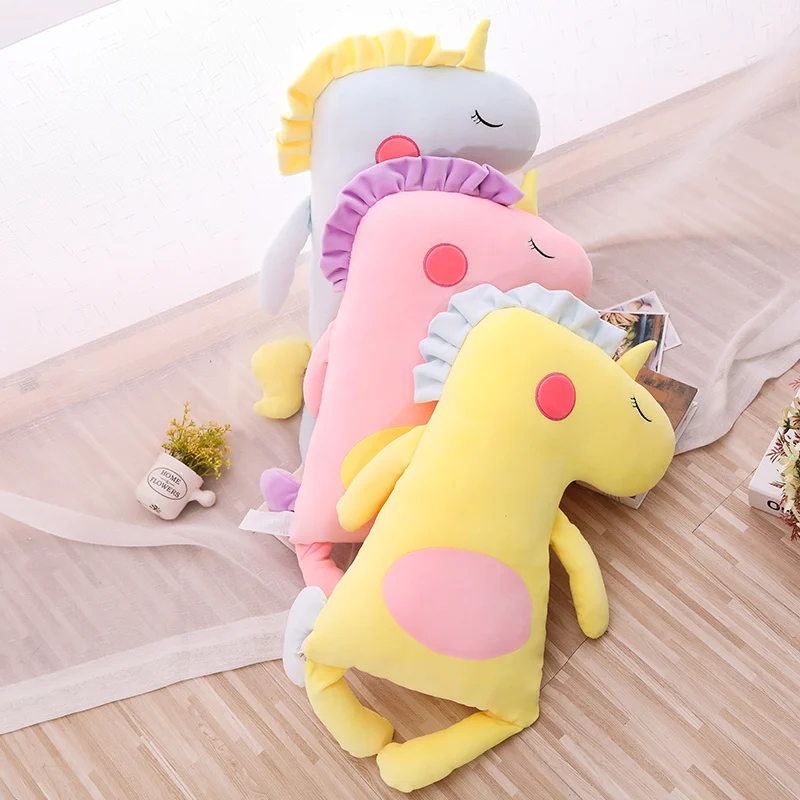 80 см мультфильм Kawaii единорог подушка плюшевые игрушки мягкие животные диван сна декор высокое качество подарок для детей девочка