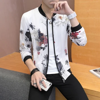 

Korean summer sun protection clothing Slim Fit bomber jacket women print long sleeve casual hollow lover jackets men clothes