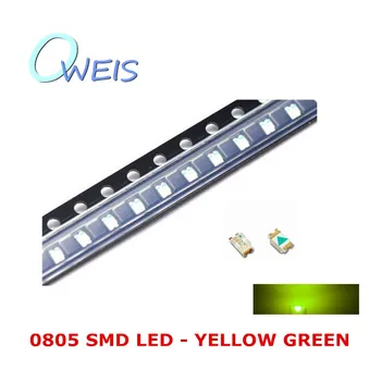 

50PCS 0805 YELLOW GREEN LED 2012 (normal green) indicator sign light emitting diode light beads LAMP FREE SHIPPING