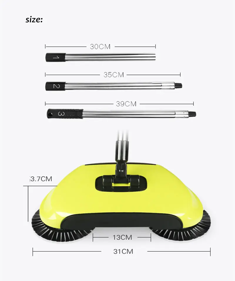 Толкающие руки ленивые подметальная машина подметания пола Швабра одна машина бытовой беспроводной пылесос совок набор метла артефакт