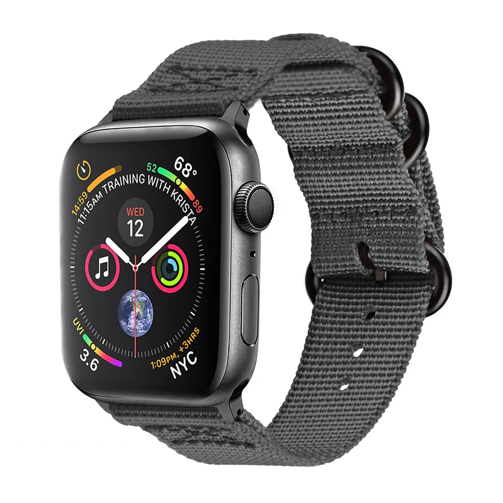 Лидер продаж нейлоновый ремешок для наручных часов для Apple Watch Series 4 5 42 мм 44 мм мягкий спортивный кожаный браслет 38 мм 40 мм, ремешок для наручных часов iwatch 1/2/3