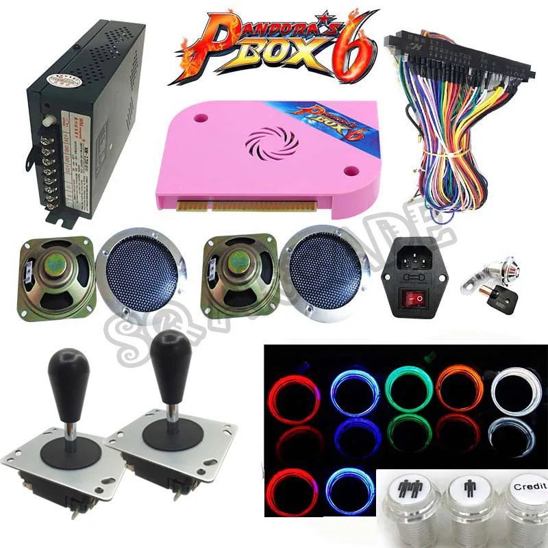 Arcade parts Bundles kit With 1300 in 1 Pandora Box 6 Joystick support american style joystick Microswitch Jamma Harness Arcade parts Bundles kit With 1300 in 1 Pandora Box 6 Joystick support american style joystick Microswitch Jamma Harness