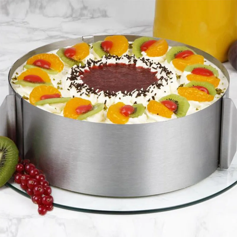 Выдвижной круг из нержавеющей стали мусс кольцо Fondant торт плесень набор форма