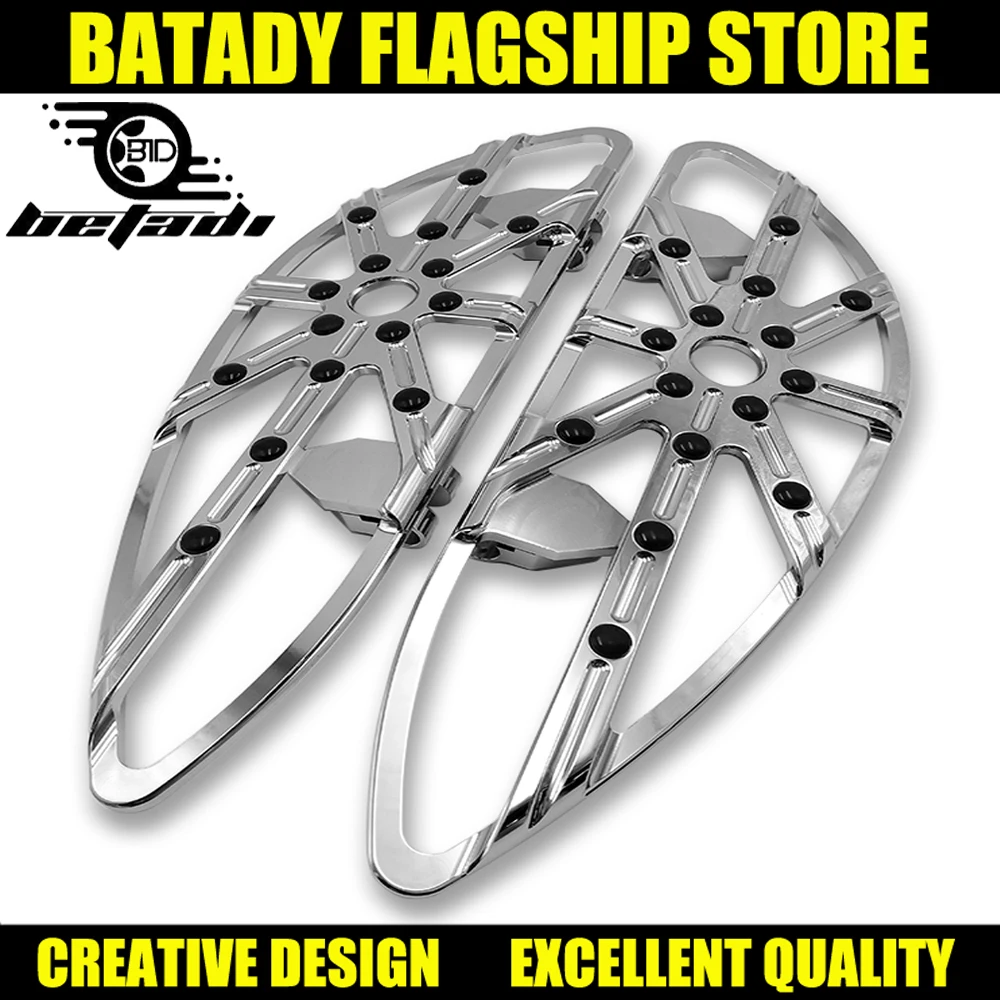 

Moto En Aluminium ChromeCNC Plancher DriverPedal Pour HarleyTouring RoadKing Softail Electra Glide Standard FLST FLSTF FLSTN FLT