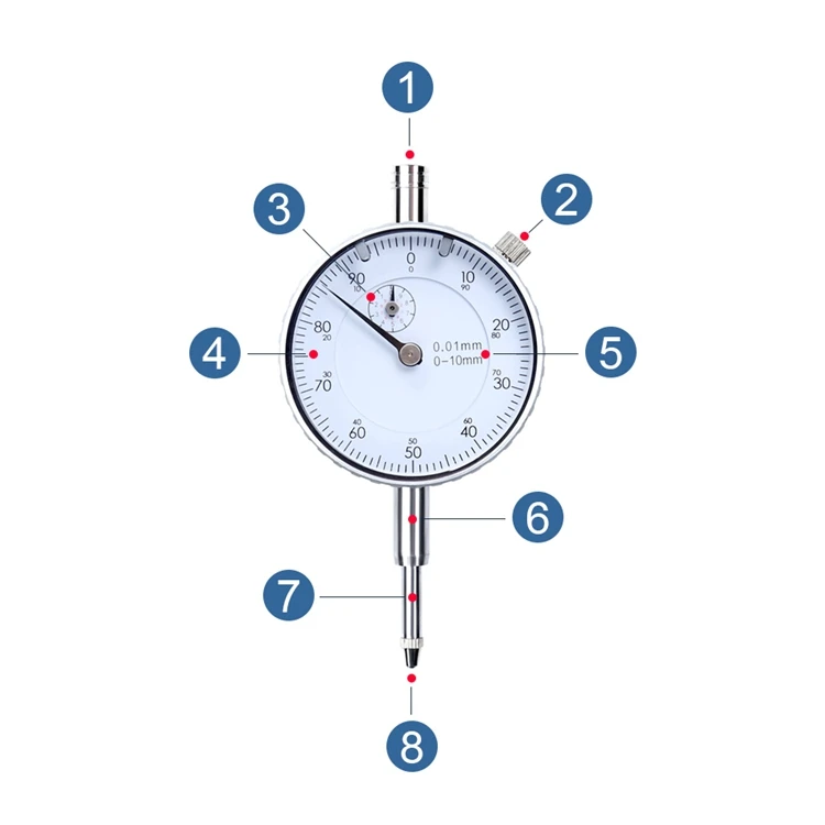 Прецизионный 0,01 мм циферблат, индикатор, ударопрочный циферблат, индикатор, инструмент для инструментов, 0-5-10-30-50 мм, аналоговый микрометр