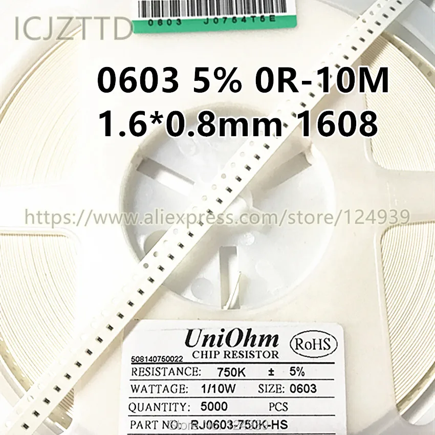 100 шт. 1/10 Вт RJ0603 5% SMD Res 1608 3 K 3K3 6 3K6 9 3K9 4 4K3 7 4K7 5 1 5K1 5K6 2 6K2 8 6K8 7K5|Индукторы| |