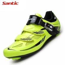 Santic Cycling Shoes PU TPR Breathable Mountain Bike Shoes MTB Road Bike Hook & Loop Men Bicycle Shoes Cycling