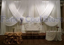 white Luxury Wedding Backdrop stage drapes with swags background Decor