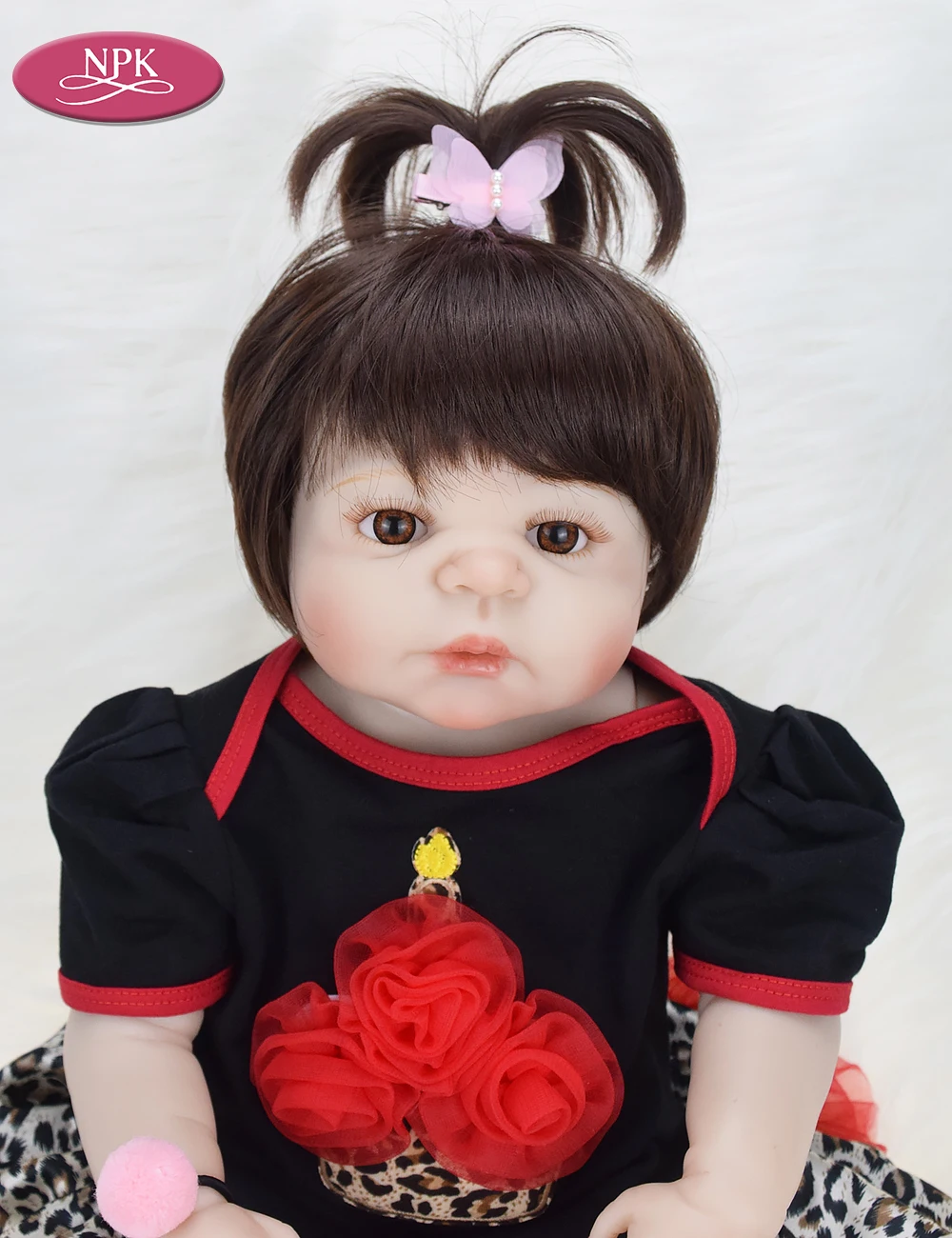 NPK 57CM Full SIlicone Body Girls Reborn Baby Doll Toys Lifelike Princess Newborn Babies Girl Fashion Dolls Bebe Reborn Bonecas (4)