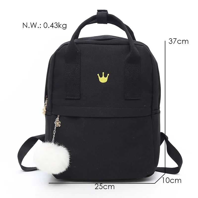 JANESPRI Canvas Backpack Preppy Style School Bags for Teenage Girls Fashion Women Backpack Cute Back Pack Student Bags 4 Colors (28)