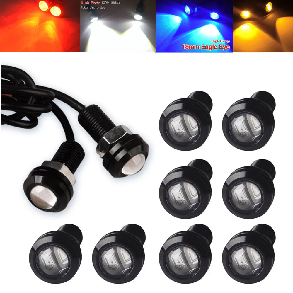 10X Amber Yellow 9W Motor Car 18mm 5730 LED Eagle Eye Light DRL Fog