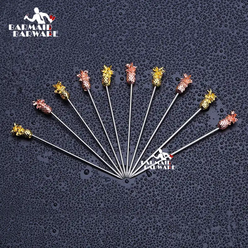10 шт. Length-11.5cm палочки для коктейлей из нержавеющей стали, барные инструменты, палочки для размешивания напитков, вечерние аксессуары для мартини - изображение