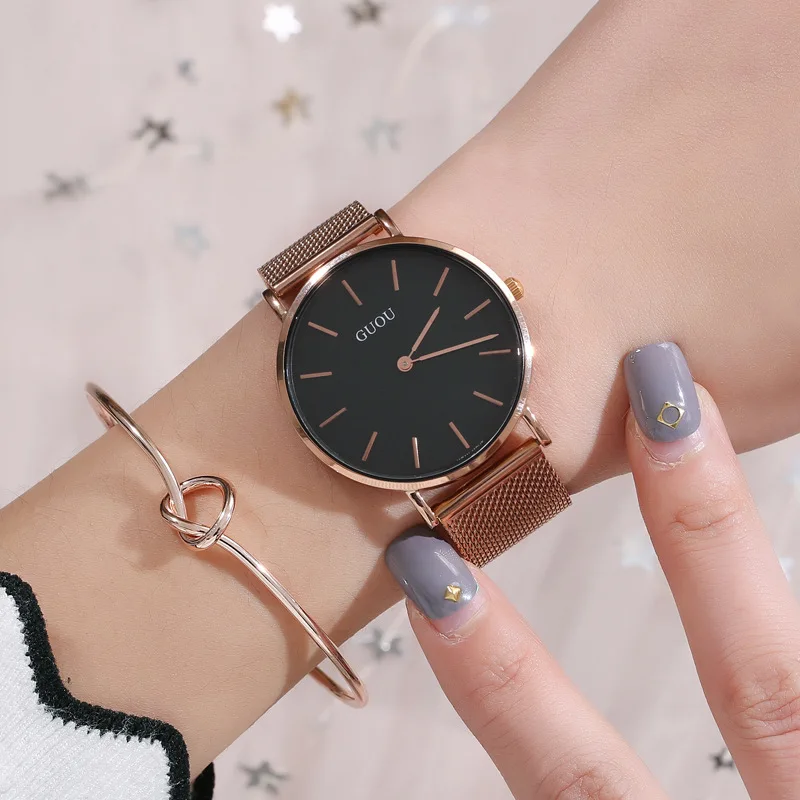 

Women Watches Fashion elegant Design Creative Woman Watch Brand Luxury Rose Gold Steel Strap Quartz Ladies Watch montres femmes