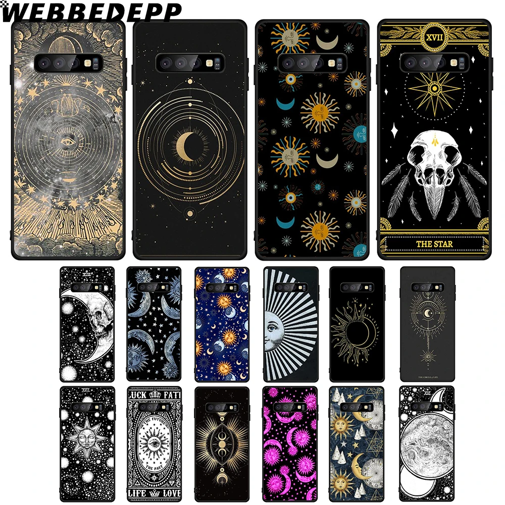 WEBBEDEPP Moon Tarot Divine Мягкий ТПУ чехол для Samsung Galaxy Note8 9 A10 A20 A40 A50 A60 A70 M10 M20 M30 | Мобильные