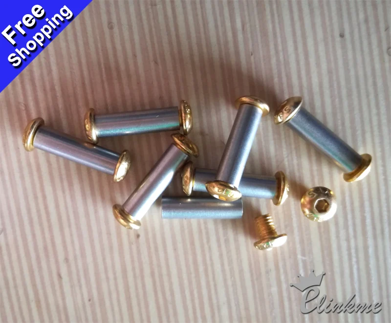 

21.5mm x5mm , DIN912 Knife Handle Mushroom Chicago golden Screws Suitable for 5mm hole