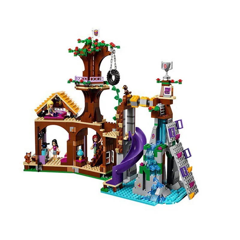 Совместимый с друзьями 41122 Приключения лагерь Tree House Emma Mia Рисунок Модель BuildingToy